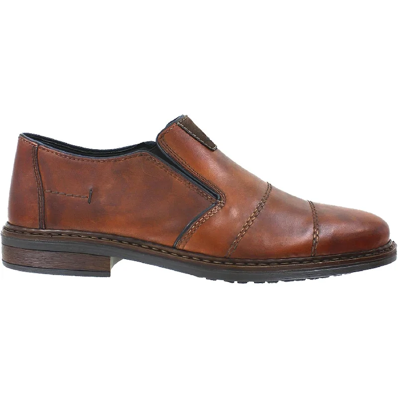 casual shoes for comfortable lifestyle-Casual shoes for walking the city in style-Men's Rieker 17661-23 Dustin Amaretto Leather