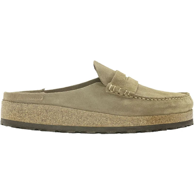 mules-&-clogs-with-non-slip-traction-Comfortable-summer-mules-Men's Birkenstock Naples Grip Taupe Suede