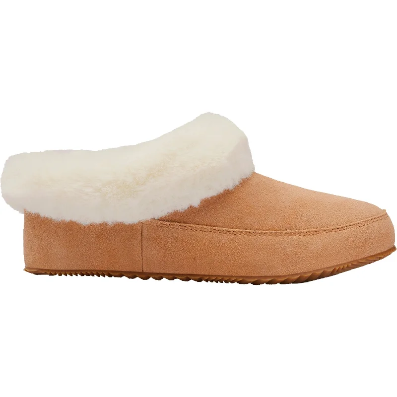 stylish home slippers-  slippers for warming your feet indoors-Women's Sorel Go Coffee Run Tawny Suede