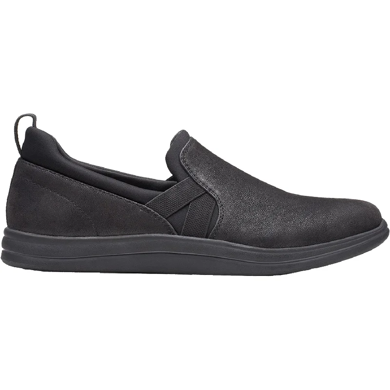 casual shoes for beach days-Casual shoes for active lifestyles-Women's Clarks Cloudsteppers Breeze Bali Black Fabric