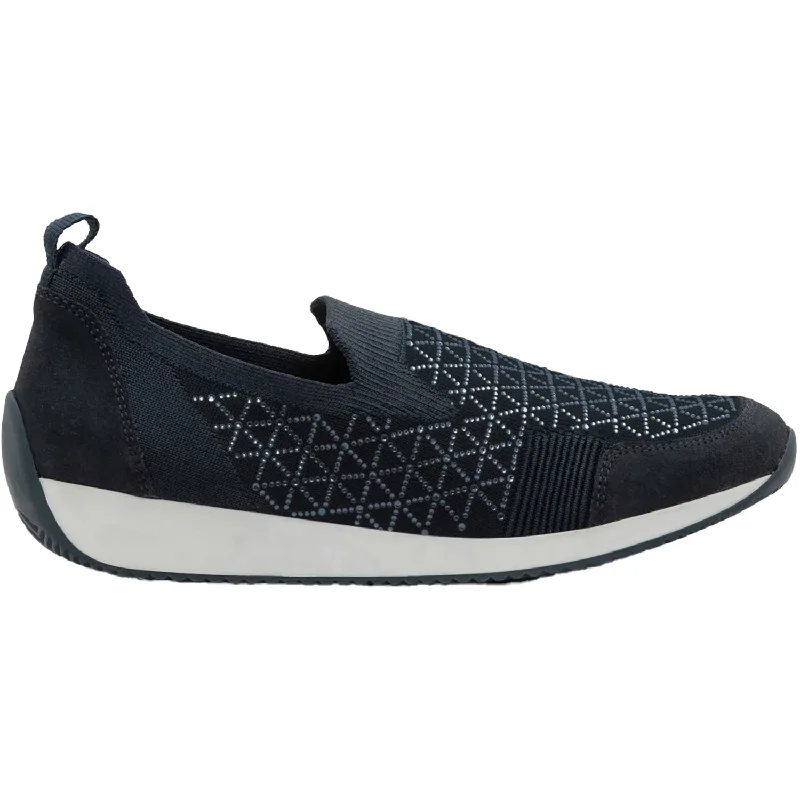 casual shoes for versatile looks-Casual shoes for casual walks in the park-Women's Ara Layton 3 Navy Wovenstretch Synthetic