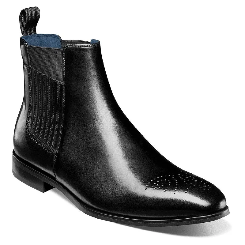 boots for men-  Stacy Adams Bradley Black Men’s Plain Toe Chelsea Boots