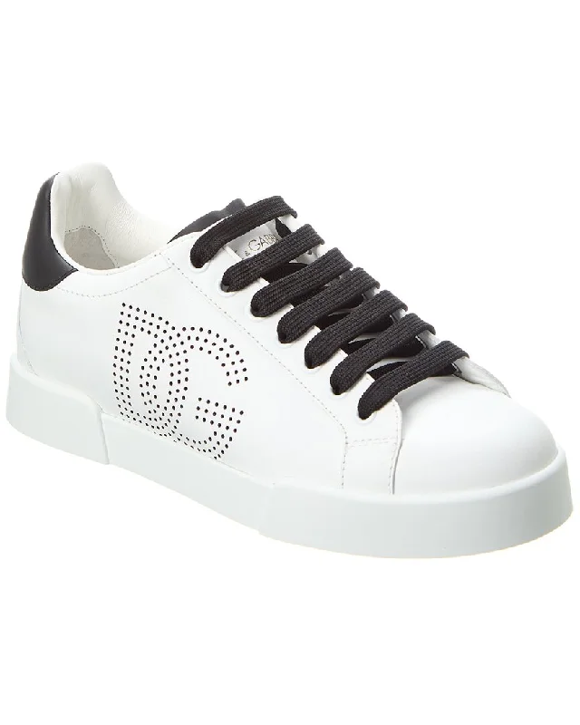 athletic shoes with impact protection-  Athletic shoes for marathon runners-Fashionable sandals for sunny afternoons-Dolce & Gabbana Portofino Leather Sneaker