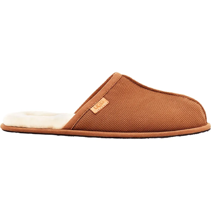 premium slippers-  slippers for morning routine-Men's UGG Scuff Chestnut Corduroy