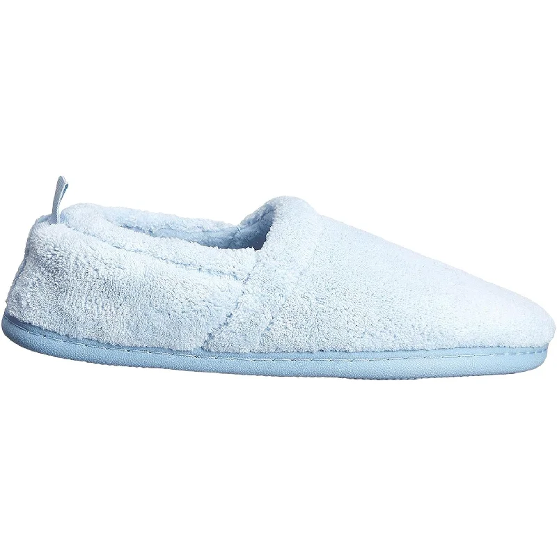 slippers with anti slip sole-  slippers for home comfort all day-Women's Tempur-Pedic Raelynn Light Blue Terry Cloth