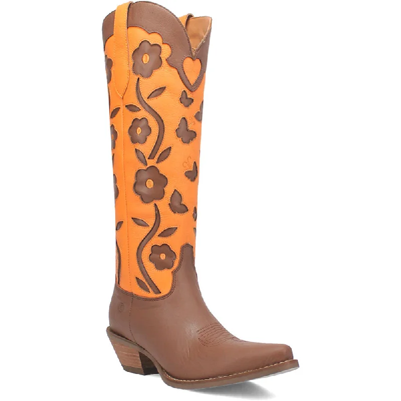 boots for adventure-  Dingo's Goodness Gracious Brown and Orange Leather Almond Toe Boots