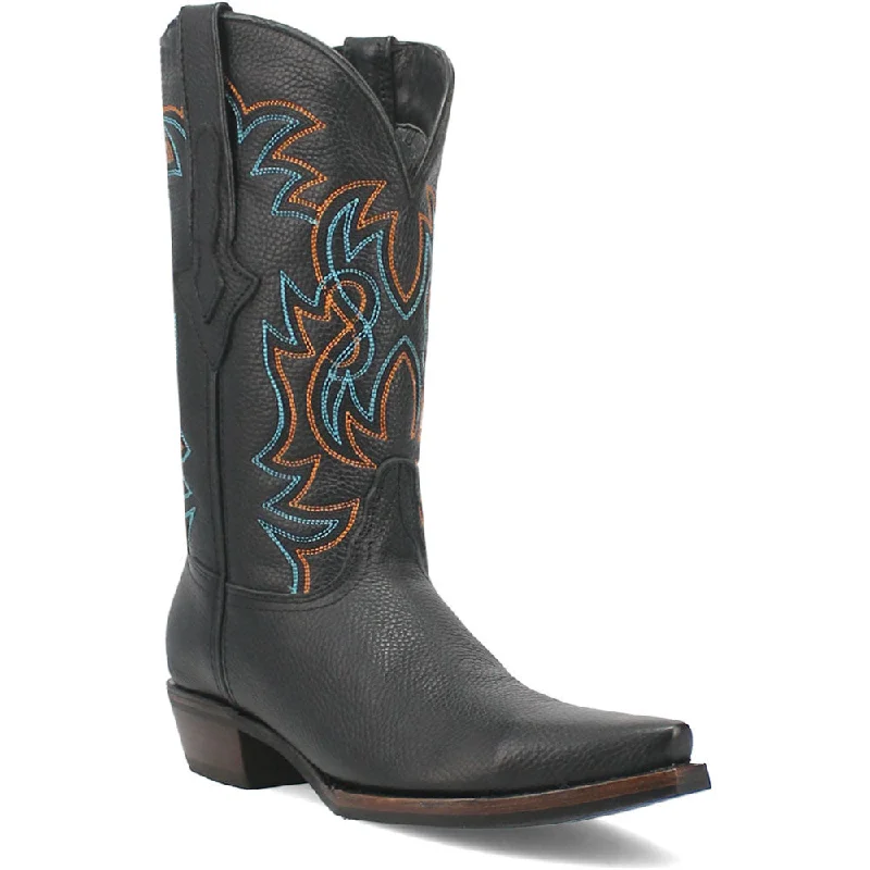 boots for laborers-  Dingo Gold Rush Black Leather Snip Toe Western Boots