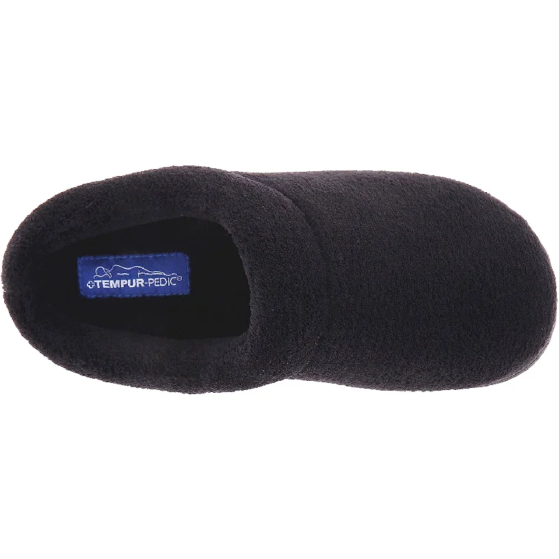 house slippers for cold floors-  slippers for men-Women's Tempur-Pedic Windsock Black Terry Cloth