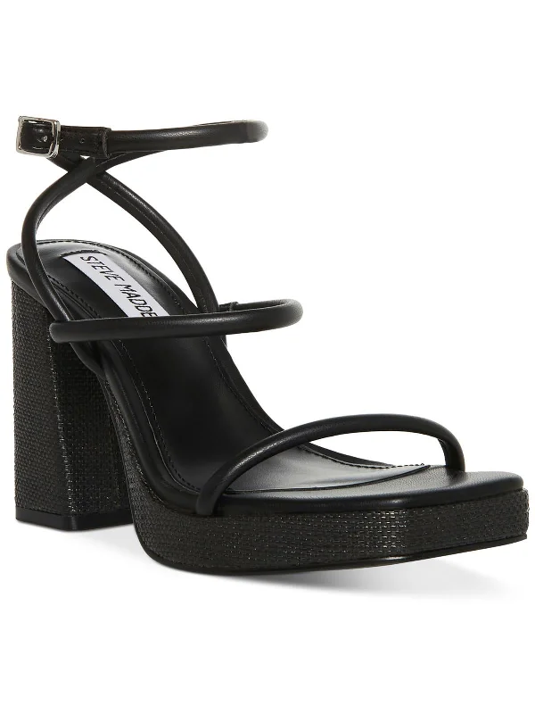 sandals with buckle detailing-  Sandals for walking in the sand-Pennie Womens Faux Leather Platform Slingback Sandals