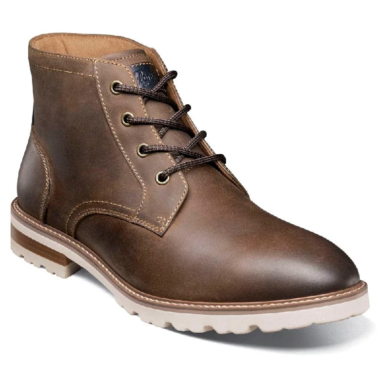 boots for windy weather-  Florsheim Renegade Plain Toe Brown Crazy Horse 4 Eye Boots