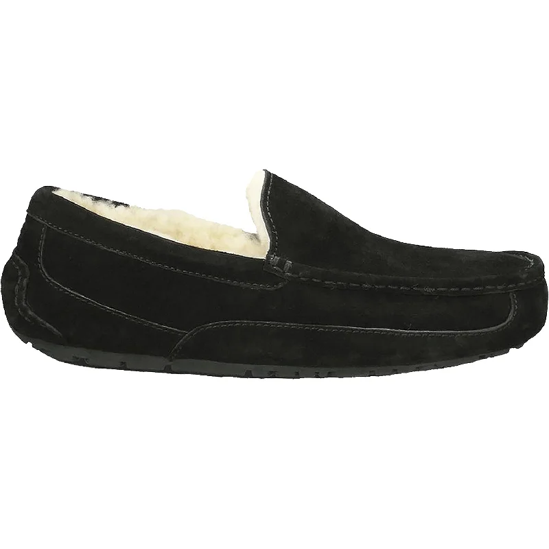 orthopedic slippers-  slippers for easygoing homewear-Men's UGG Ascot Black Suede