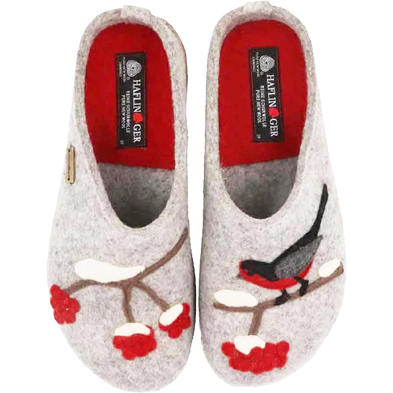 mules-&-clogs-with-easy-closure-Stylish-mules-Women's Haflinger Winterbird Silver Grey Wool