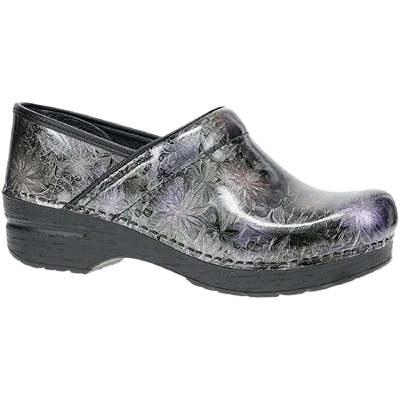 mules-&-clogs-with-sporty-feel-Platform-clogs-Women's Dansko Professional Etched Floral Patent Leather