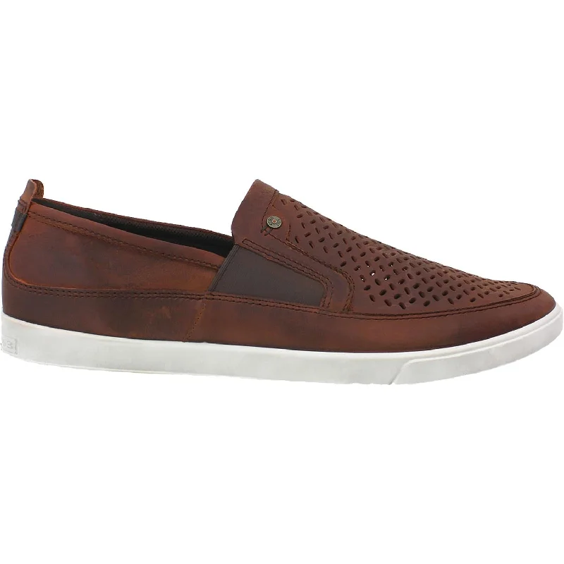 casual shoes for standing all day-Comfortable casual shoes for men’s feet-Men's Ecco Collin Perf Slip-On Cognac Leather