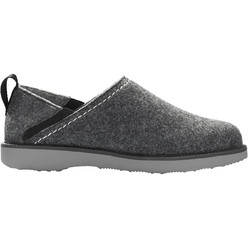 mules-&-clogs-with-spring-ready-design-Mules-with-bow-tie-Men's Samuel Hubbard Spring Back Charcoal Grey Felt