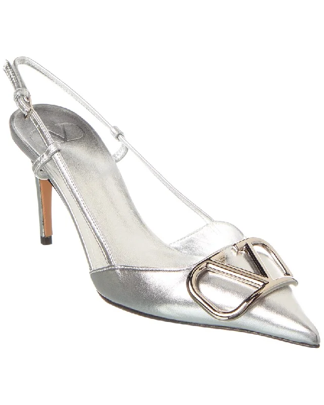 Valentino VLogo 80 Leather Slingback Pump