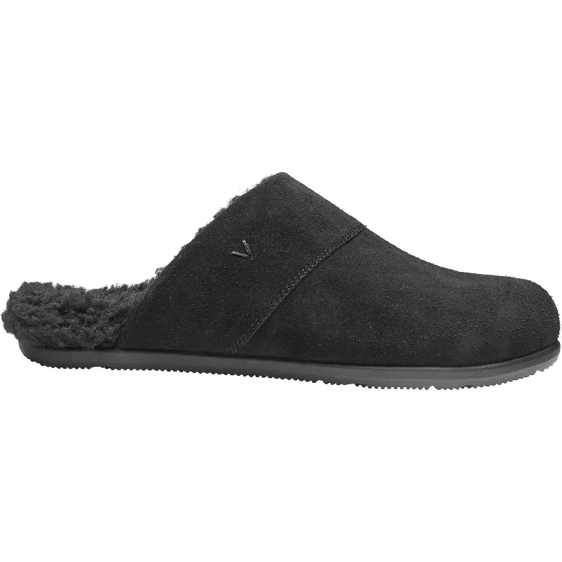 best slippers for elderly-  slippers with arch support-Men's Vionic Alfons Black Suede