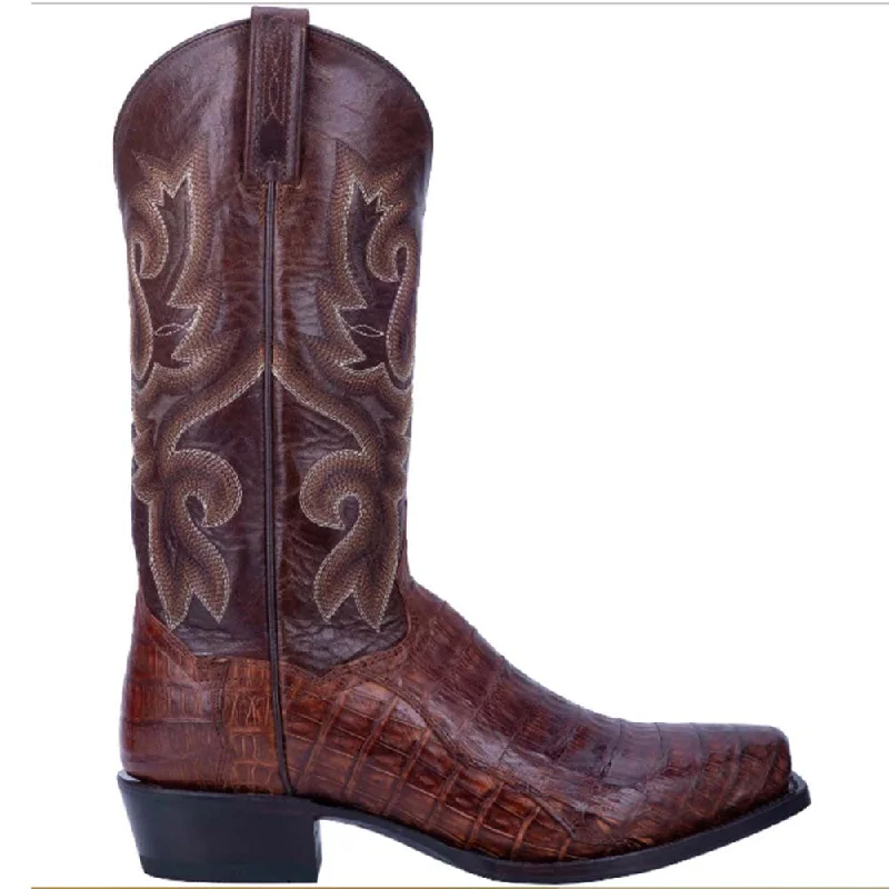 boots for modern fashion-  Dan Post Bayou Brass Genuine Caiman Tail Men's Boot