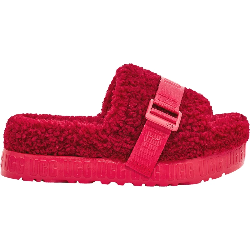 waterproof slippers-  slippers for relaxing around the house-Women's UGG Fluffita Ribbon Red Sheepskin