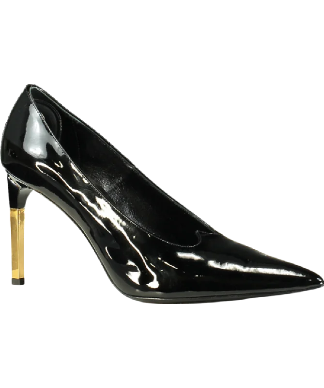 Nina Ricci Black Pointed Patent Heels UK 7 EU 40 👠