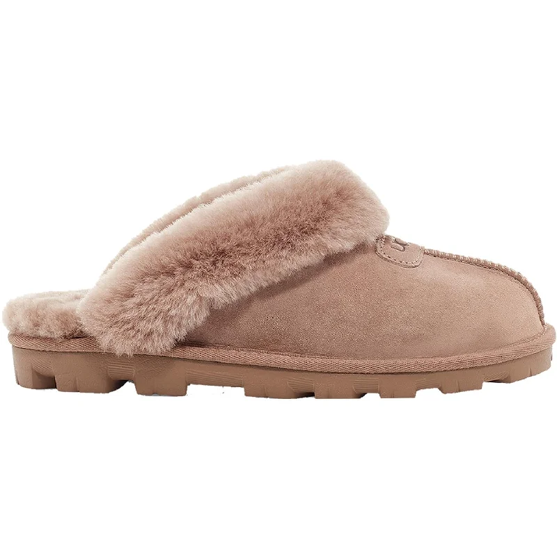 ultra plush slippers-  slippers for after exercise relaxation-Women's UGG Coquette Caribou Sheepskin