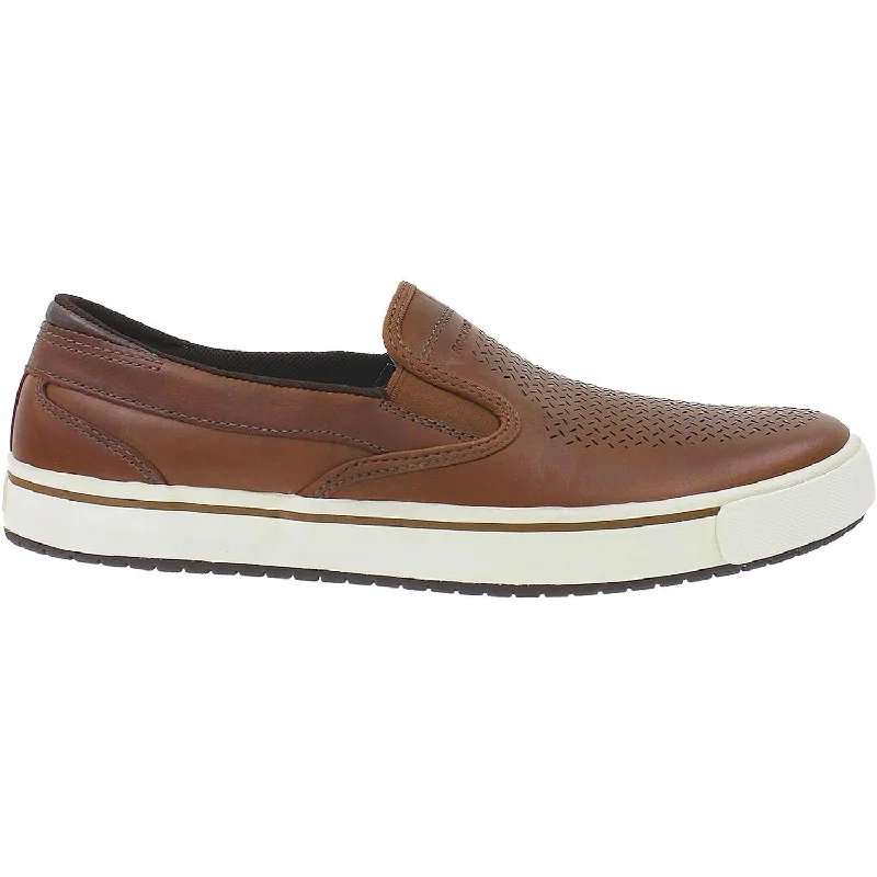 casual shoes for casual trips-Casual shoes for everyday walks and errands-Men's Rockport Path To Greatness Slip-On Tan Leather