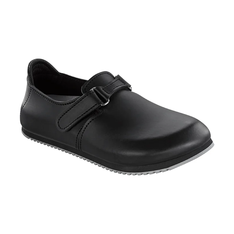 mules-&-clogs-with-flexible-sole-Clogs-with-detailed-pattern-Linz Supergrip Black Smooth Leather