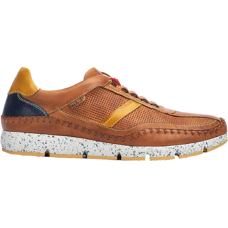 casual shoes for rain-Casual shoes with arch support for walking-Men's Pikolinos Fuencarral M4U-6046C1 Brandy Leather