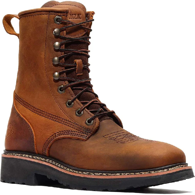 boots for modern outfits-  Bonanza Rancher GRIT 8" Crazy Brown Square Toe Lacer Boots