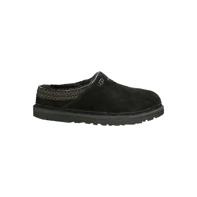 warm indoor slippers-  slippers for maximum relaxation and warmth-Men's UGG Neuman Black Suede