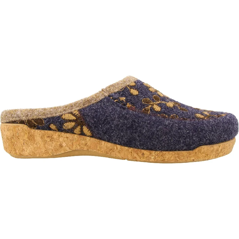 mules-&-clogs-with-corrective-heel-Red-heel-mules-Women's Taos Woolderness 2 Navy Wool