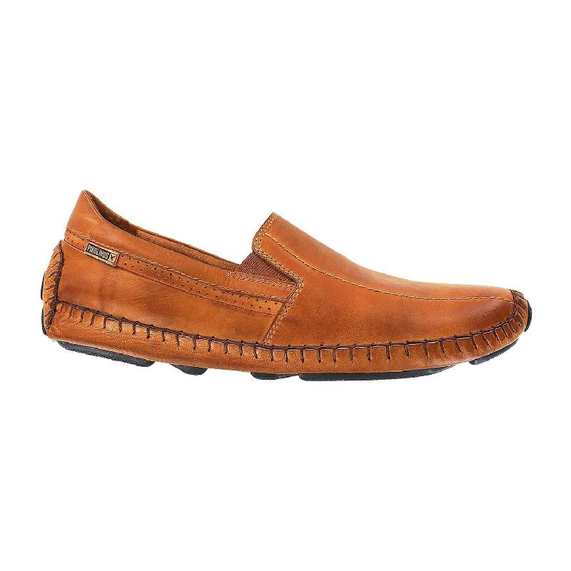 casual shoes for breathable upper-Casual shoes for stylish walks at the beach-Men's Pikolinos Jerez 09Z-5956 Brandy Leather