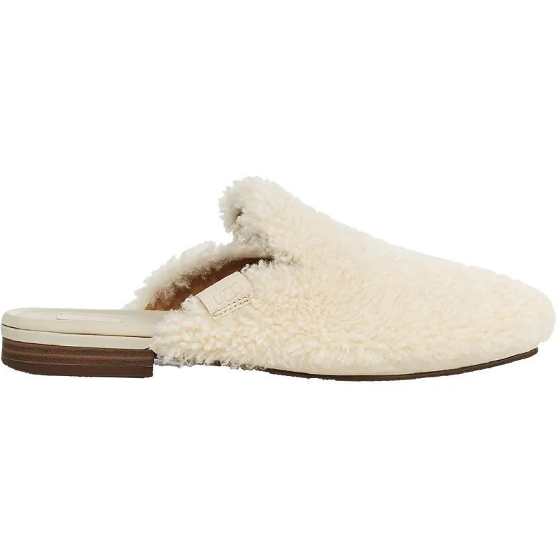 luxury slippers-  slippers for after exercise relaxation-Women's UGG Janaya Cozy Mule Natural Sheepskin