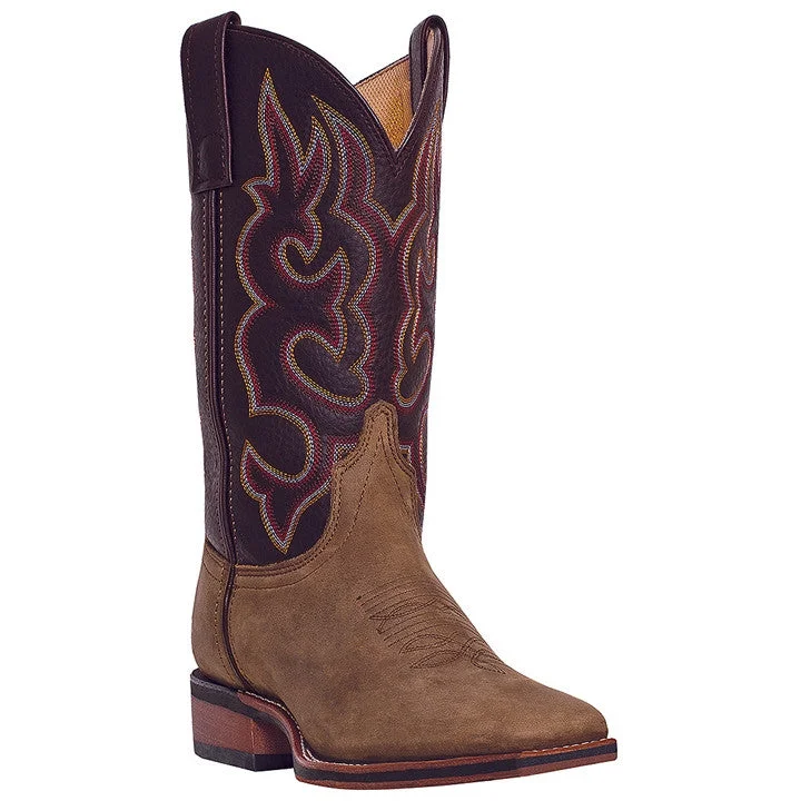 boots with non-slip sole-  Laredo Lodi Cream & Burgundy Genuine Leather Boots