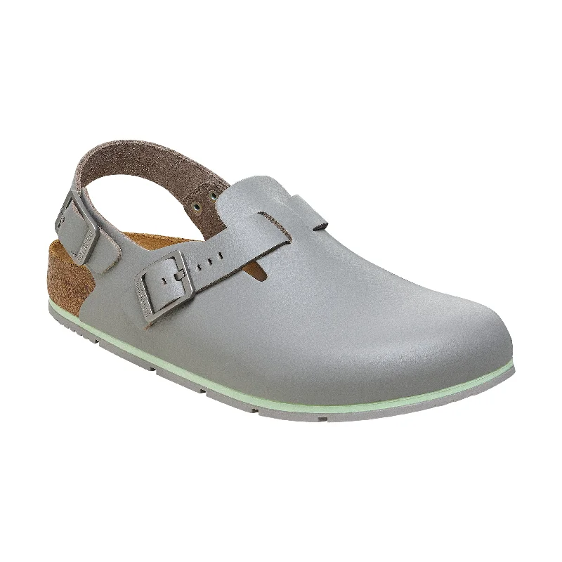 mules-&-clogs-for-flat-feet-Clogs-with-unique-heel-Tokio Pro Grey PU Coated Natural Leather