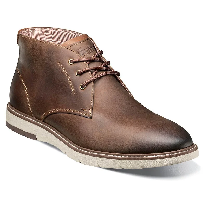 boots for athletic wear-  Florsheim Vibe Plain Toe Chukka Boot Men’s Brown Casual Shoes