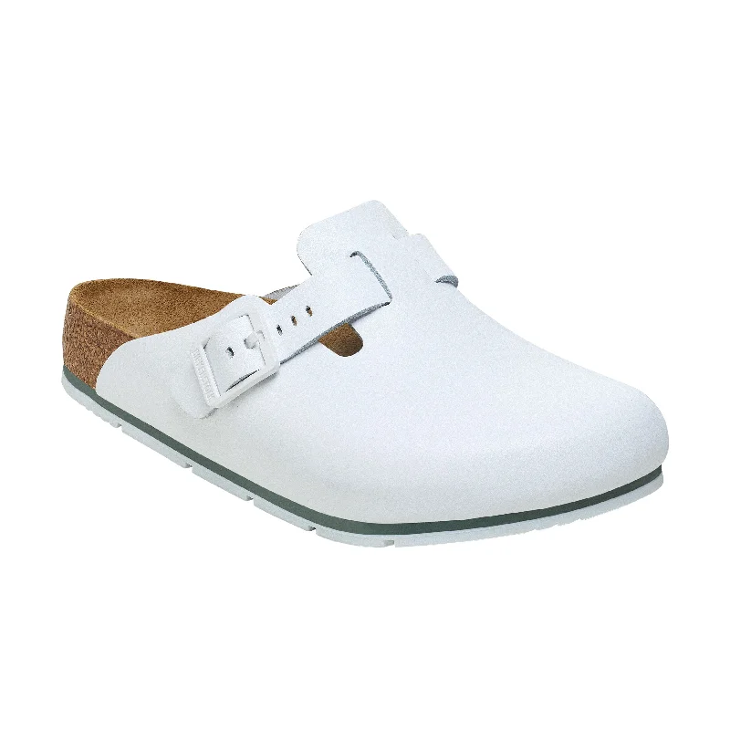 mules-&-clogs-for-hot-weather-Trendy-wooden-mules-Boston Pro White PU Coated Natural Leather