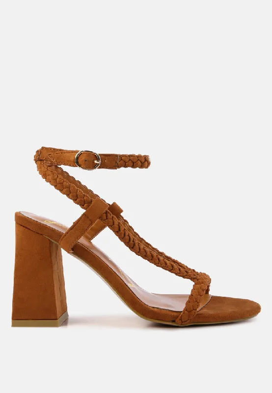 sandals with arch support-  Fashion sandals for evenings out-smoosh braided block heel sandals