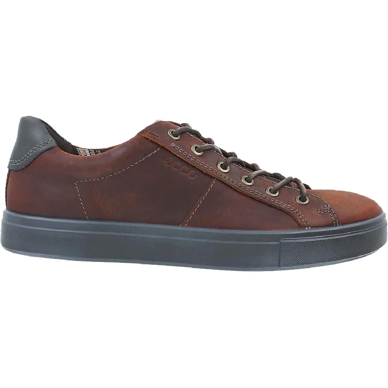 casual shoes for walking the park-Stylish casual shoes for casual wear on the go-Men's Ecco Kyle Street Tie Cognac Nubuck