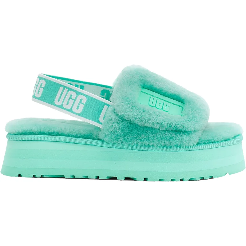 open toe slippers-  slippers for lounging indoors in comfort-Women's UGG Disco Slide Tide Pool Sheepskin