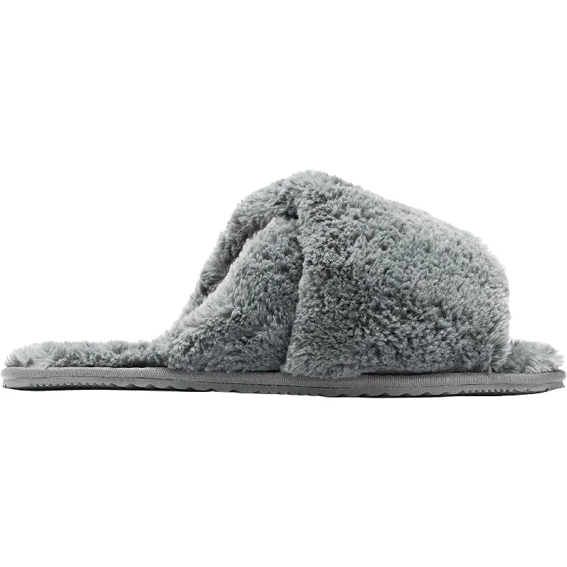 lightweight home slippers-  slippers for foot support all day-Women's Sorel Go Mail Run Quarry Faux Fur