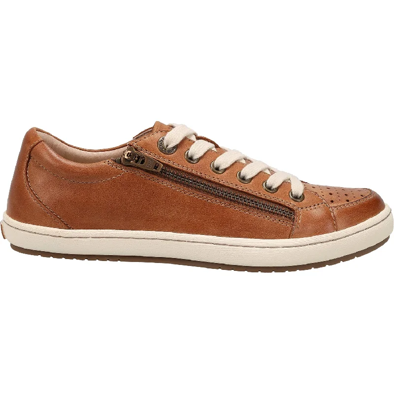 casual shoes for narrow feet-Comfortable casual shoes for standing all day-Women's Taos Zipster Caramel Leather