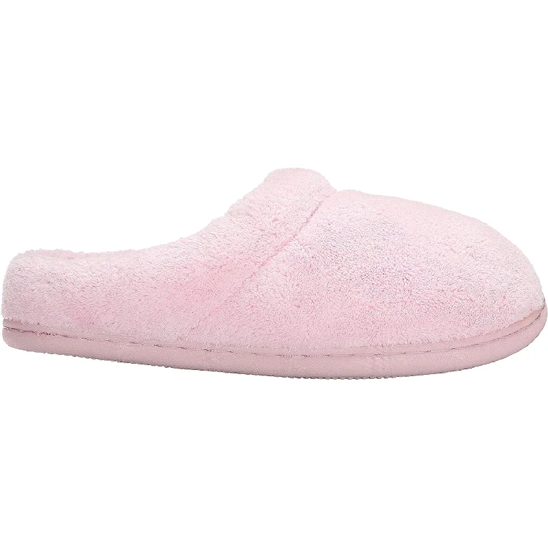 fluffy memory foam slippers-  slippers for keeping feet warm in winter-Women's Tempur-Pedic Windsock Pink Terry Cloth