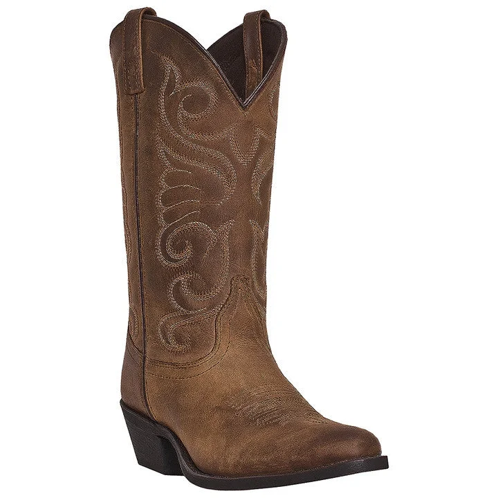 boots for professionals-  Bridget Tan Distressed Leather Boots by Laredo