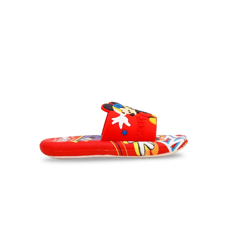 stylish winter slippers-  slippers for evening wear-Boys Red Casual Slipper KD5299