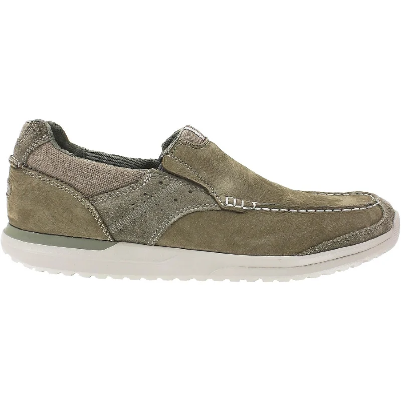 casual shoes for lightweight and breathable-Casual shoes for weekend outdoor enjoyment-Men's Rockport Langdon Slip-On Taupe Nubuck