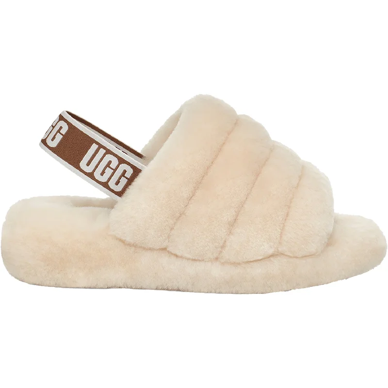 cute slippers-  slippers for keeping your feet toasty-Women's UGG Fluff Yeah Slide Natural Sheepskin