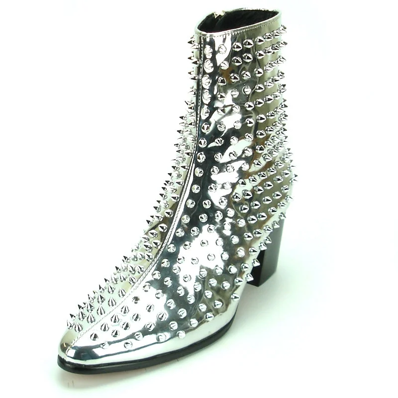 boots for fall season-  Fiesso FI-7142 Silver Boots