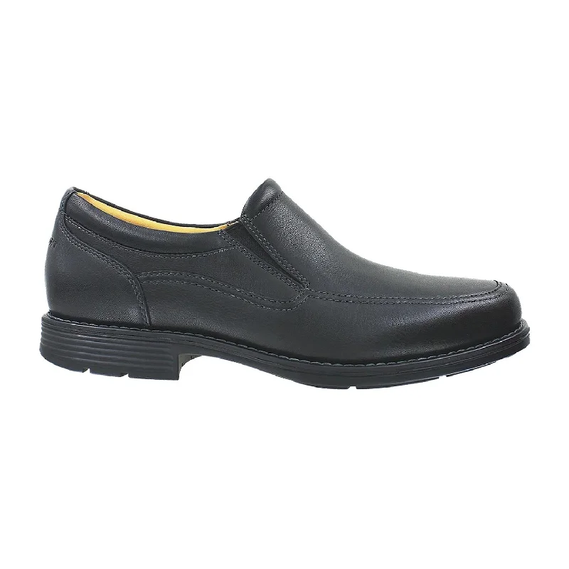 casual shoes for luxury brand-Casual shoes for a day of sightseeing-Men's Rockport Liberty Square Twin Gore Slip-On Black Leather