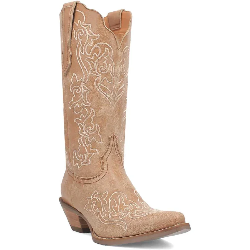 boots for ice- skating-  Dingo's Flirty N' Fun Camel Almond Toe Leather Boots